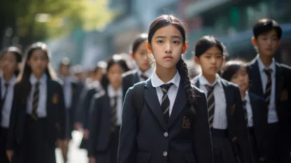 Thai Children In School Uniforms