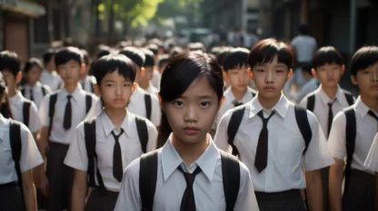 Thai Children In School Uniforms